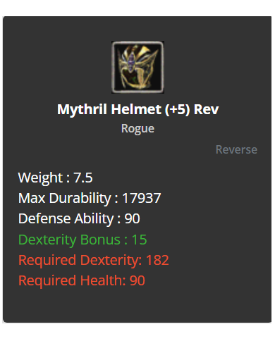 Mythril Set +5 Reb