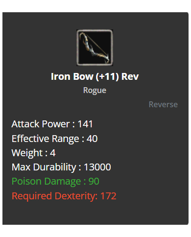 Iron bow +11 Reb