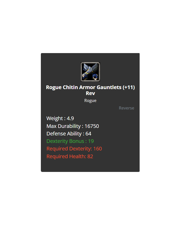 +9 Rogue Chitin Set