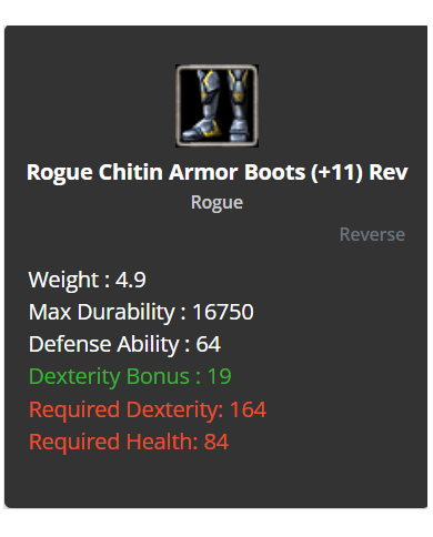 +9 Rogue Chitin Set