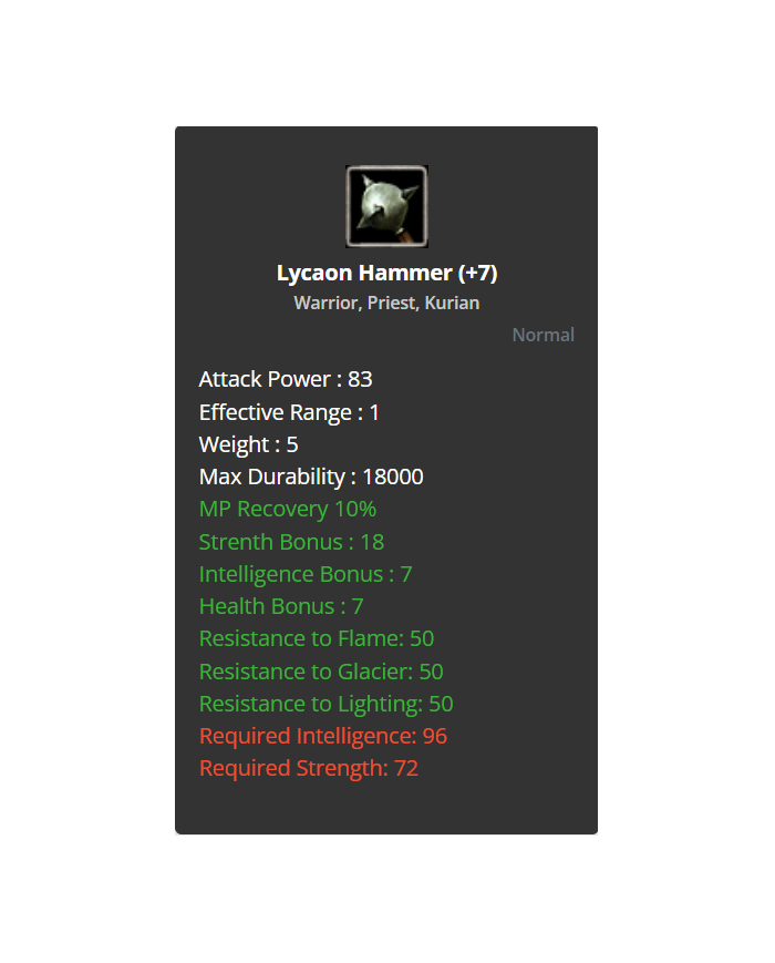 +7 Lycan Hammer