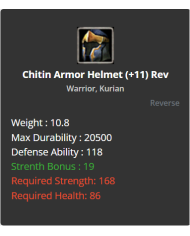 Chitin Armor Helmet +11 (reverse)