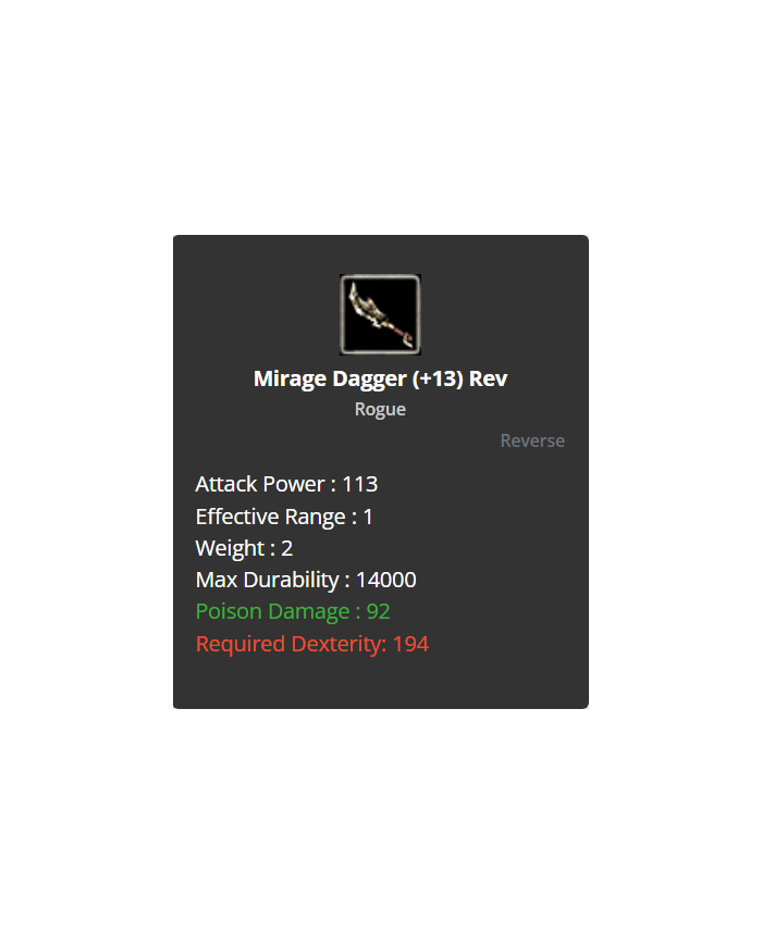 Mirage Dagger +13 (reverse)