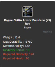 rogue chitin +8 4 adet