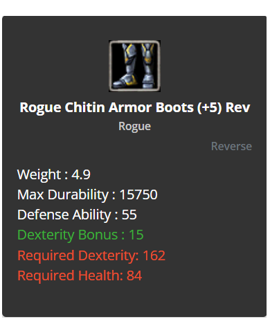 rogue chitin +8 4 adet