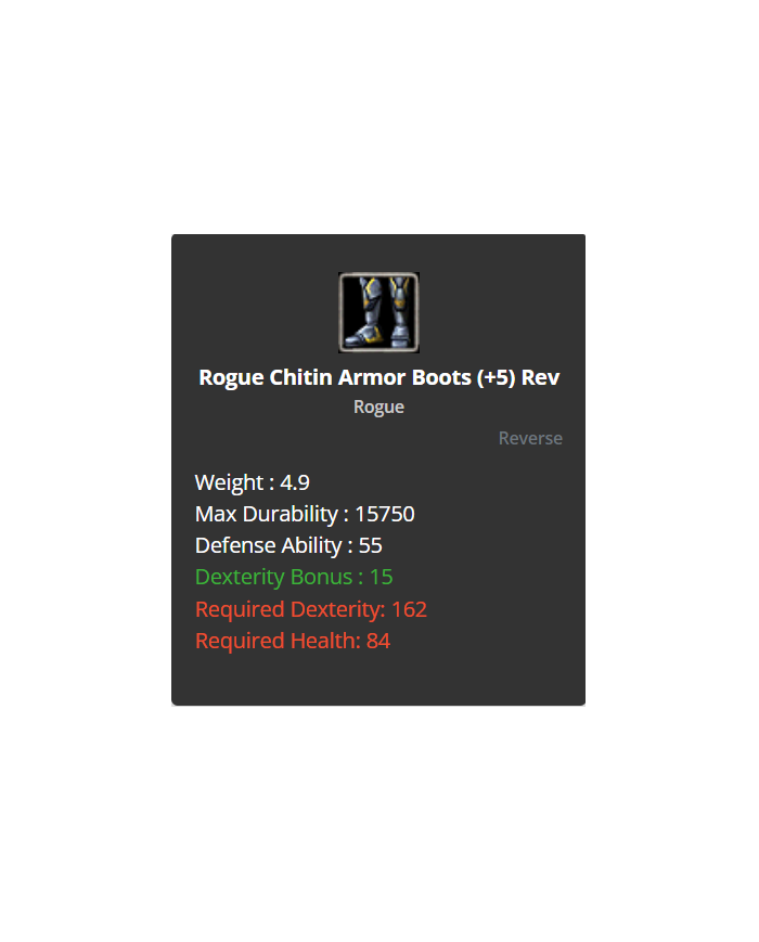 rogue chitin +8 4 adet