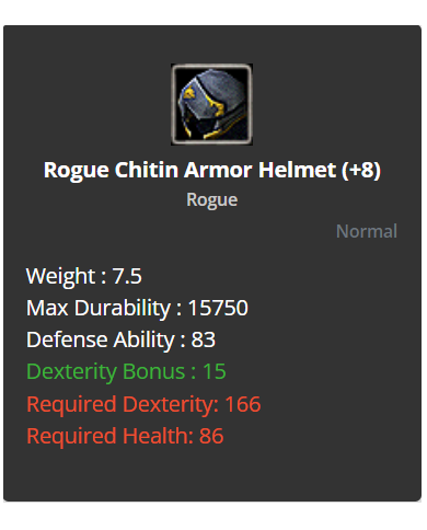 rogue chitin +8 4 adet