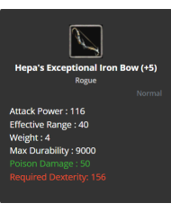 Hepa's Exceptional Iron Bow
 +-5 Reverse