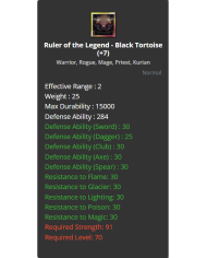 Ruler of the Legend - Black Tortoise
 +-7