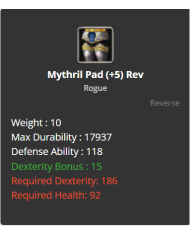 Mythril Pad
 +-5 Reverse