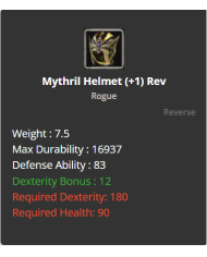 Mythril Helmet
 +-1 Reverse