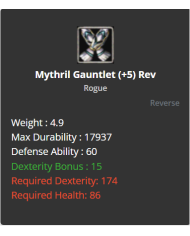 Mythril Gauntlet
 +-5 Reverse