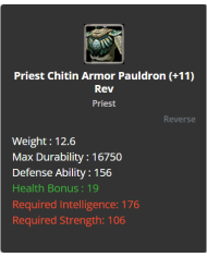 Priest Chitin Armor Pauldron
 +-11 Reverse