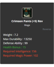 Crimson Pants
 +-5 Reverse