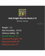 Holy Knight Warrior Boots
 +-7