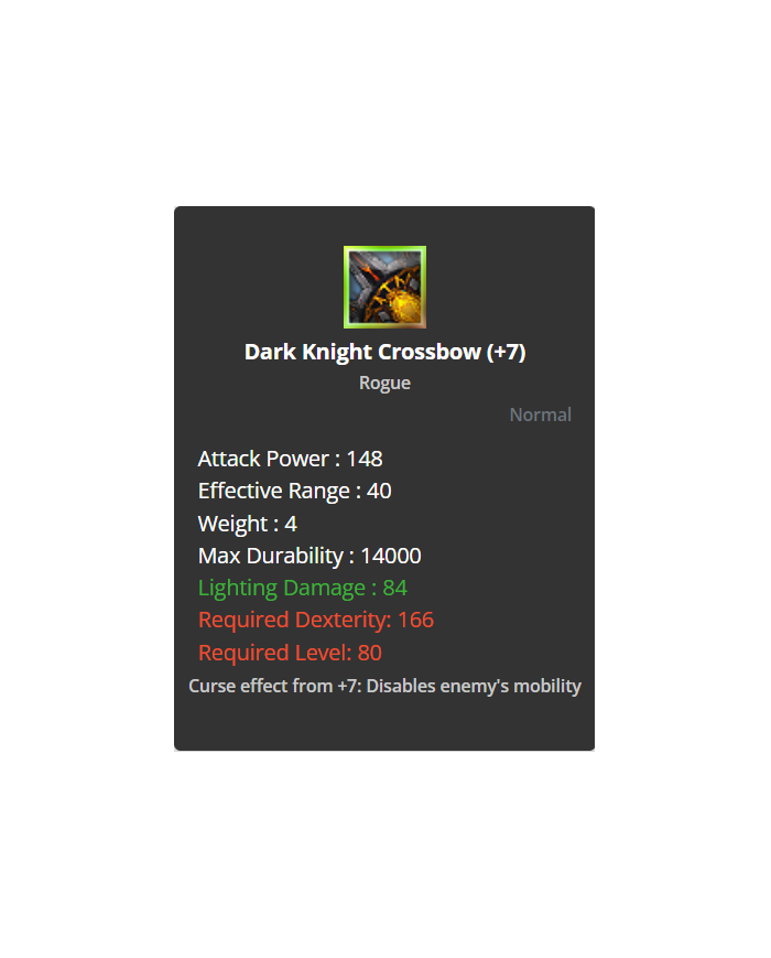 +7 Dark Knight Crossbow