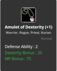 Amulet Of Dexterity +1