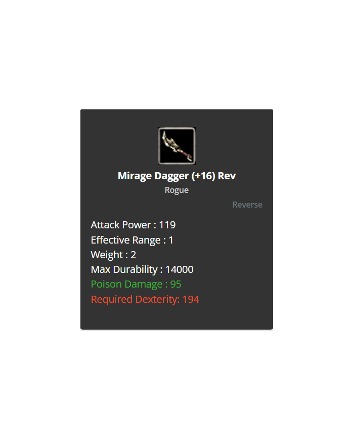 Mirage Dagger (+16) Rev