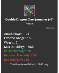 Double Dragon Claw Jamadar (+7) 