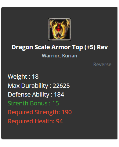 Dragon Scale SET (+5 Rev)