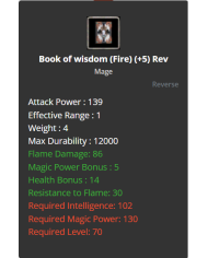 Book Of Wisdom (fire) +5 Rev