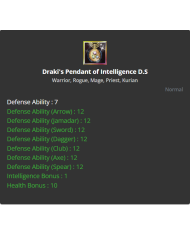 Draki's Pendant of Intelligence D.S