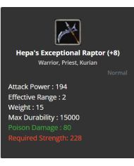 Hepa's Raptor (+8)