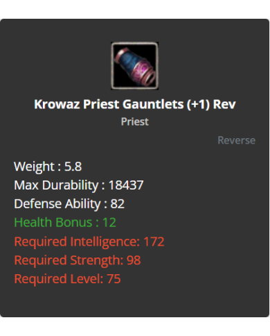 Krowaz Priest Set(+1) Rev