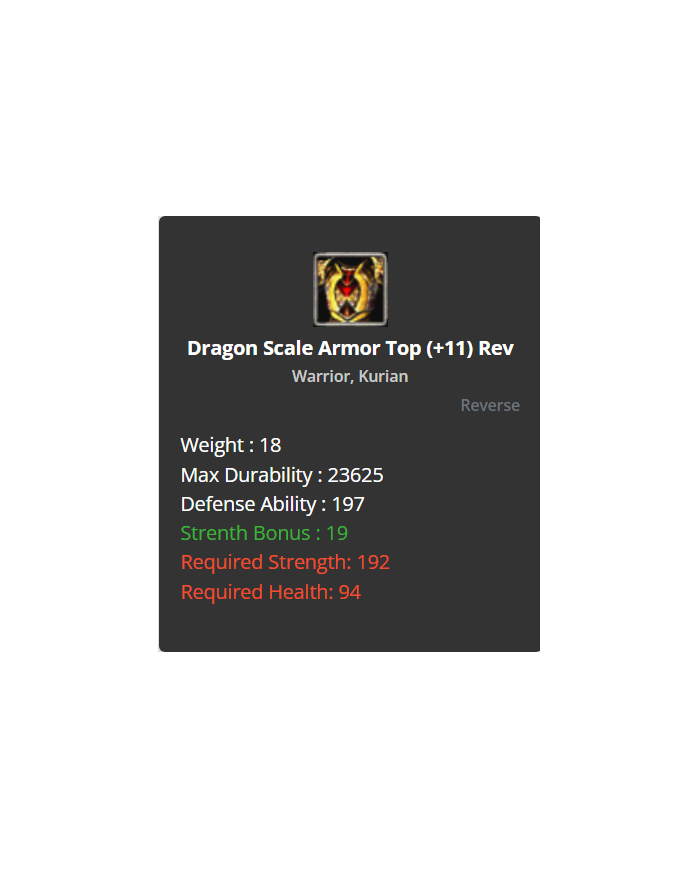 Dragon Scale SET (+11 Rev)