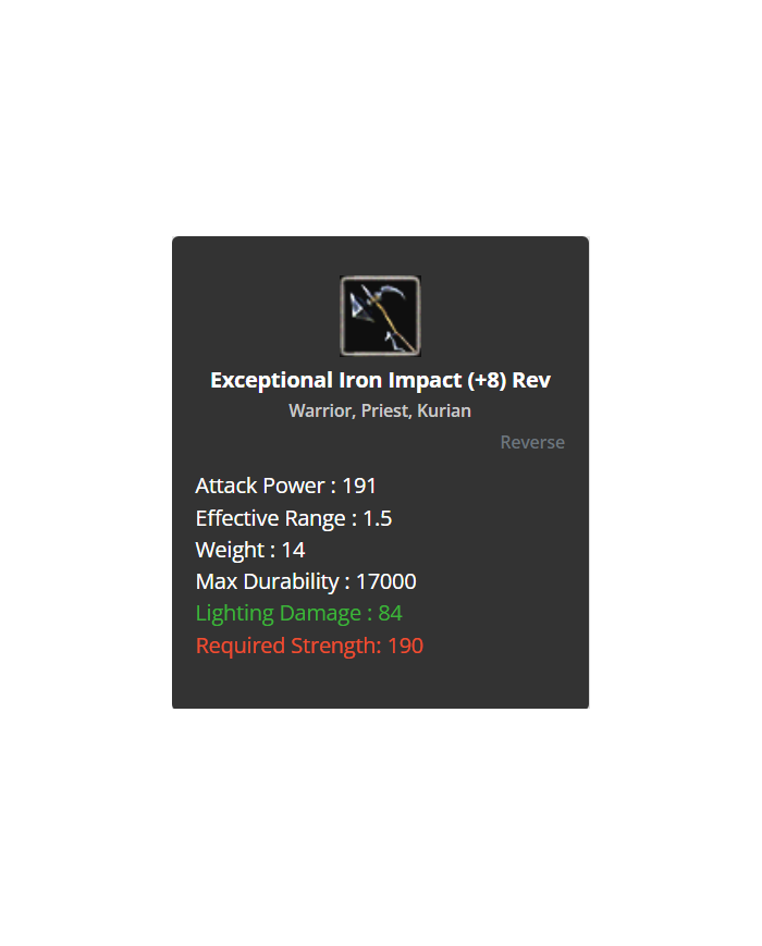 Exceptional Iron Impact +8 Rev