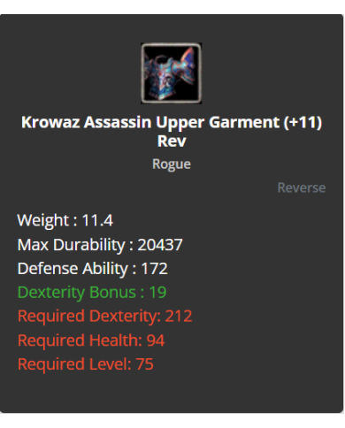 Krowaz Assassin Set +11 Rev