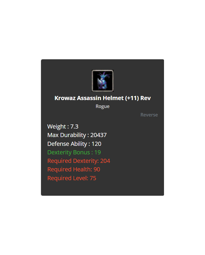 Krowaz Assassin Set +11 Rev