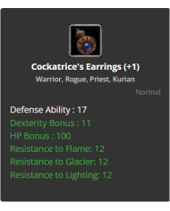 Cockatrice's Earrings +1 (DUAL)