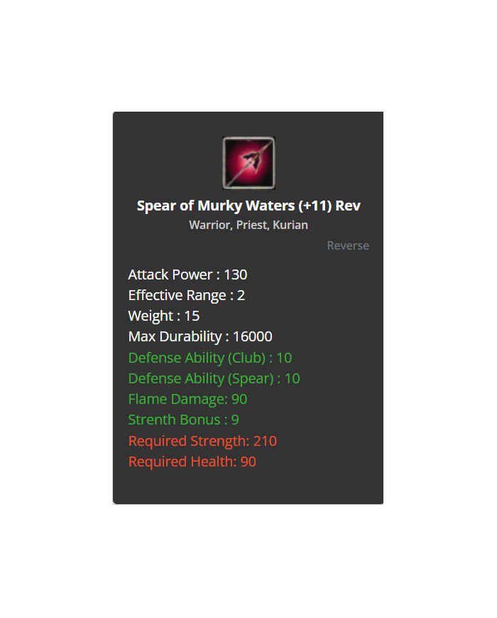 Spear Of Murky Waters +11 Rev