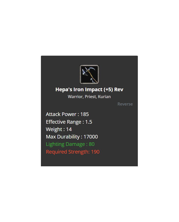 Hepa's Iron Impact +5 Rev