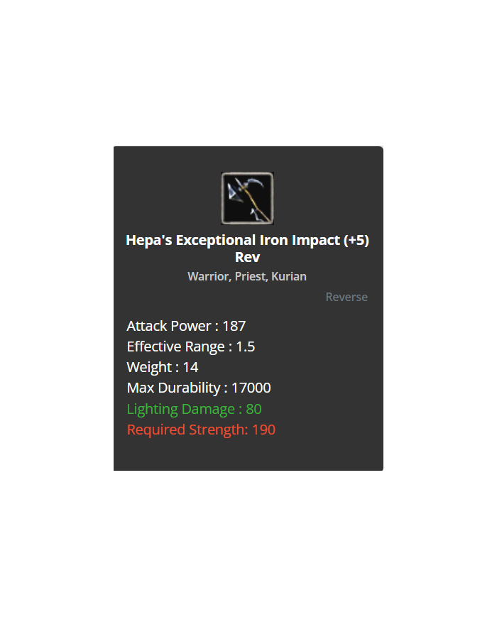 Hepa's Iron Impact +5 Rev