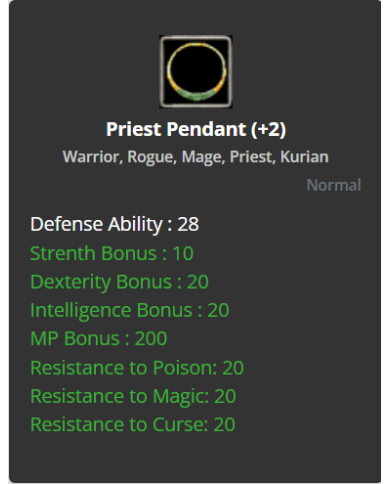 Priest Pendant +2