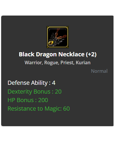 Black Dragon Necklace +2