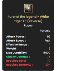 +3 Reverse White Tiger