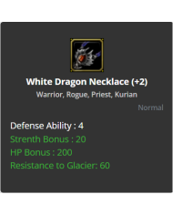 +2 White Dragon Necklece