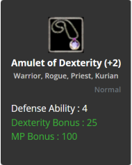 +2 Amulet of Dexterty