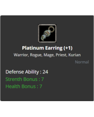 +1 Platinum Earring