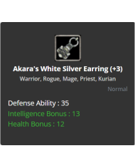 +3 Akara's White Silver Earring