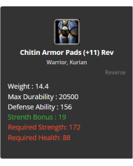 Chitin Armor Pads +11 Rev