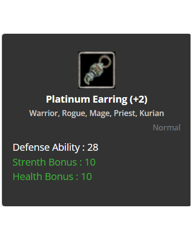 Platinum Earring +2