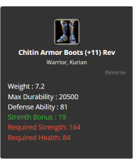 Warrior Chitin Set +11 Rev