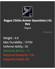 Rogue Chitin Set +5 Rev