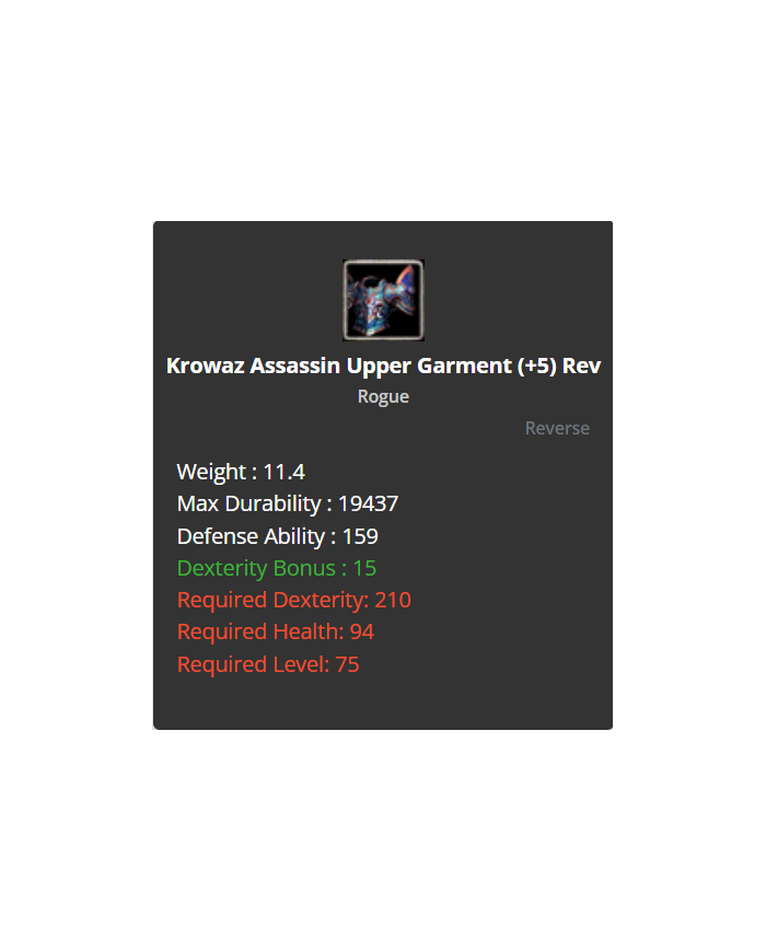 Krowaz Assassin Set +5 Rev