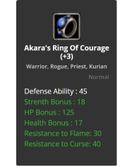 +3 Akara's Ring of Cougrage