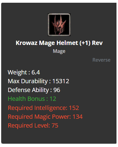 Krowaz Mage Set +1 Rev